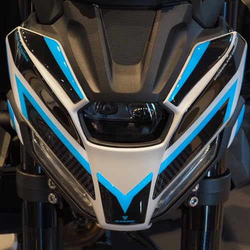 Resin Bike Motorbike 3D Stickers Compatible with Yamaha MT-07 2025 Ice Storm. Headlamp Protection from Impact and Scratches. Sticker 3D Resin Gadget Moto