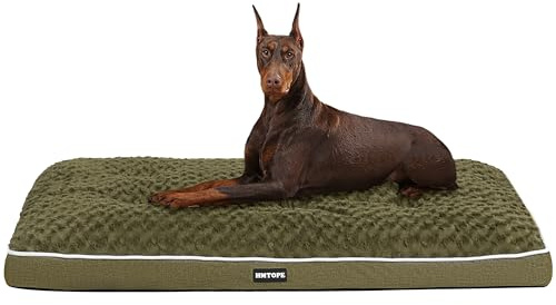 HMTOPE Orthopädisches Hundebett, Hundematte im Doppelstock-Design, Waschbar Hundekissen, Abnehmbar Hundekorb, 120 cm für Große Hunde, Olivgrün