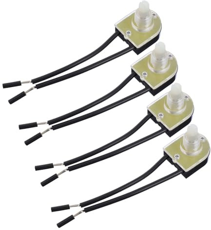 KONTONTY 4pcs Black Lamp Rotary Light Dimmer Knobs for Ceiling and Wall Lamps, Rotary Knob Switch Accessories for Adjustable Lighting Control
