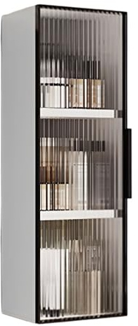Kleiner Hängeschrank Keine Bohrlöcher Erforderlich Küchenoberschrank Ohne Rückwand Open Compartment Geeignet für Badezimmer, Über der Toilette(25 * 15 * 75cm)