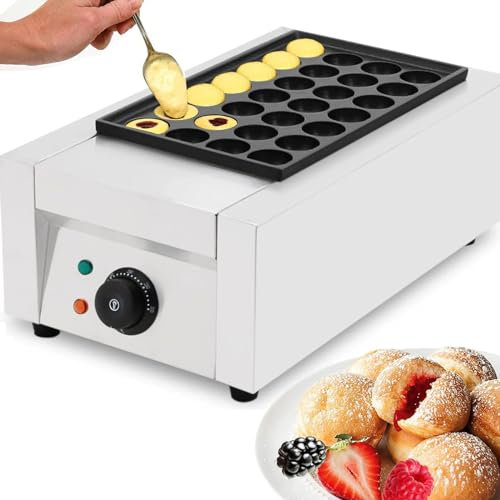 Takoyaki Maker Comercial Pan 28 Agujeros Parrilla Eléctrica para Cake Pops, Bolas de Panqueques, Agujeros, 2000W