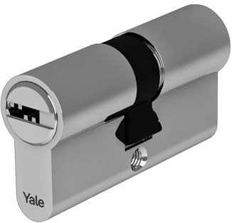 Yale Cilindro Europeo di alta sicurezza per serratura YC101KD303004N1 Nichelato, 30/30mm, Doppio, Frizionato, 4 Chiavi