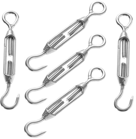 Cabilock 5pcs Stainless Steel Turnbuckle Tensioner for Rope Cable Installation Heavy Duty Screw Turnbuckle for Garden Fence Shade Use