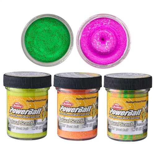 A&M Angelsport Powerbait Troutbait Paket 2-5 Gläser Gemischt Forellenteig