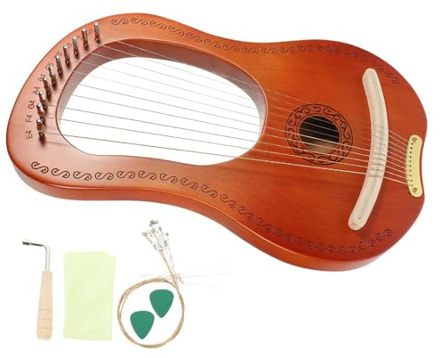 Baluue Saitige Lyra Harfe aus Holz Handgehaltenes Musikinstrument mit Langlebigen Metallsaiten Glatter Oberfläche Klarer Klang für Erwachsene Geschenk Musizieren Zuhause