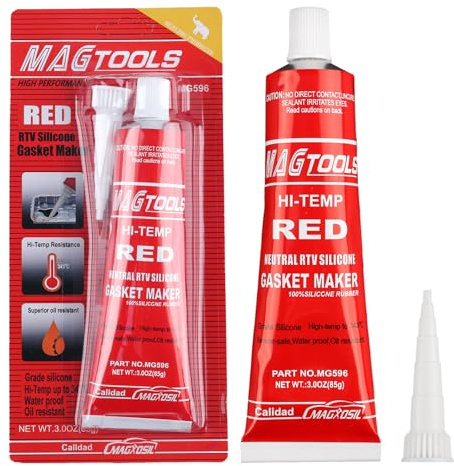 Dichtmasse Motor, 85g Motordichtmasse, Zylinderkopfdichtung Dichtmittel, Ölbeständig Hochtemperatur Silikon Dichtmasse, Dichtsilikon Dichtungsmasse für Autos Motorräder Reparatur(Rot)