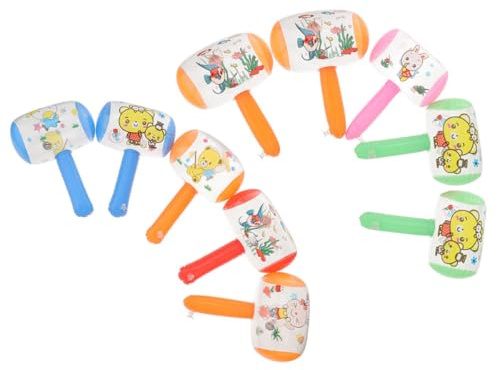 Abaodam Aufblasbarer Partyhammer mit Glocke 8 Stück Spielzeugset Kunststoff Hammer für Poolpartys Geburtstage und Cosplay Zufällige Farbe Zufällige Farbe