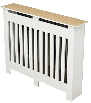 PGZMDTWI Easy Radiator Covers, Vented Radiator Covers for Home, Flat Panel Design, Easy-to-Clean Louvered Heating Cabinet with Top Storage for Living Room & Office(100x80x20cm/39.3x31.4x7.8in)