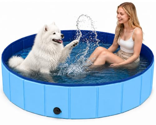 Faltbarer Hundepool,80x30Hundepool Klein,Hundepool Faltbar | Robustes Planschbecken Pool,Faltbarer Hunde Planschbecken,Planschbecken für Haustiere für Kleine und Große Hunde