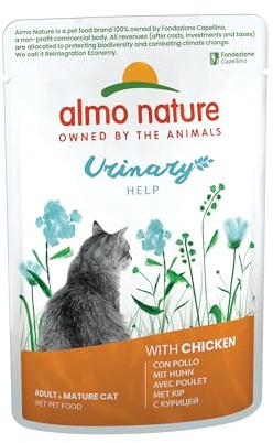 Almo Nature Urinary Help - Nassfutter für ausgewachsene Katzen mit Huhn - 70g, Packung mit 30