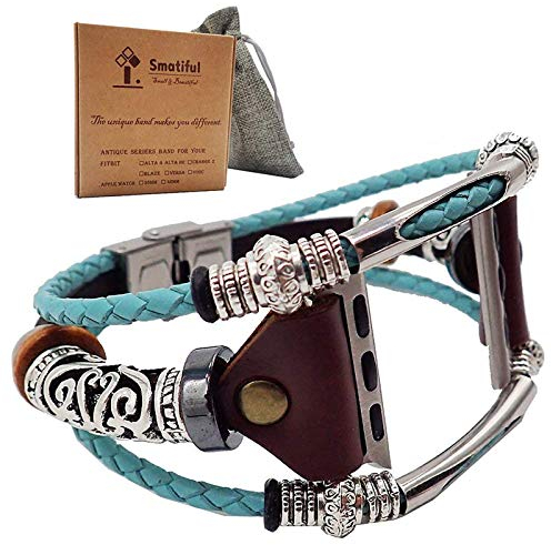 Smatiful Uhr Original Armband Zubehör mit Schutz Tasche für Damen und Herren, Verstellbar Leder (Not Silikon) Ersatz Sport Watch Band for Apple Watch 42mm(Series 1,2,3) & 44mm(Series 4,5), Tiffany