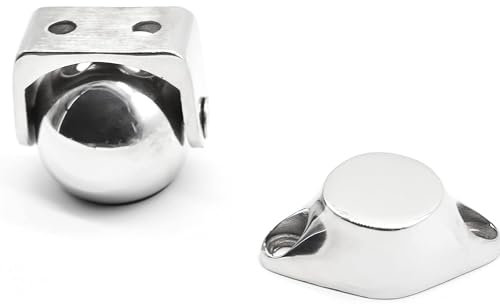 MARINE CITY 316 Türstopper aus Edelstahl, glänzende Oberfläche, starker magnetischer Kugel-Türstopper, weiches Fanghalter-Set für Boote, Marine, Schlafzimmer, Tür, Familie, Hardware