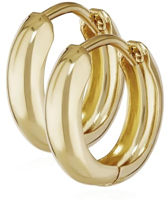 NKlaus Klappcreolen Gold 333 Echtgold für Damen, 12,2 x 3,2 mm, 2 Stück