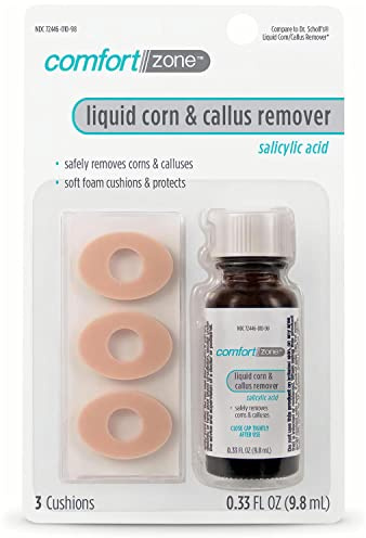 Maximum Strength Liquid Corn & Callus Remover for Feet & Hands with Salicylic Acid, Effective Corn and Callus Remover for Toes & Fingers with Applicator, 0.33 Oz, 4 Piece Set