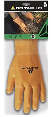 Deltaplus DPVE450OR10 Starkes Latex-Handschuh - 30 Cm, Orange, Größe 10/11