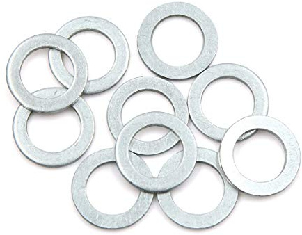 X AUTOHAUX 10pcs Engine Oil Crush Washers Drain Plug Gaskets 14mm ID. 22mm OD.
