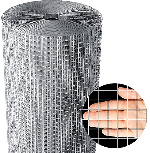 Amagabeli 36inch x 50ft Galvanized Hardware Cloth 1/4 inch 23 Gauge Welded Wire Mesh for Chicken Wire Coop Mesh Fence Roll Gopher Rabbit Netting Cages Rodent BG338