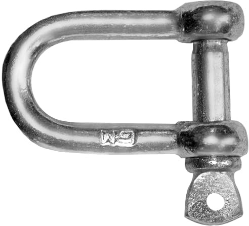 Grillete de cadena de 8 mm, acero galvanizado, chapado en zinc, 200 kg, carga máxima (paquete de 2)