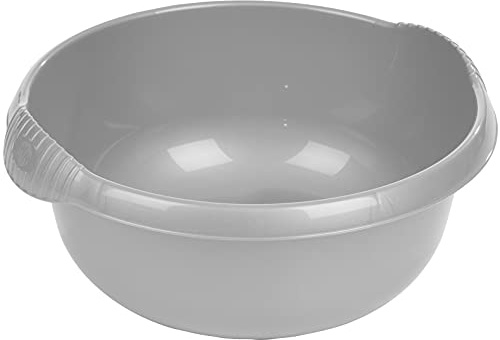 M1SS 32cm Soft Grey Upcycled High Grade Plastic Round Bowl Kitchen Sink,Basin Mixing, Washing Up Bowl Tidy Organizer (1)