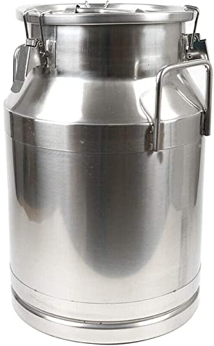 Adima 304 Edelstahl Milchtransportdosen Mit Starkem Silikonversiegeltem Deckel, Schwerlast Milchkanne Milcheimer Weinkübel Flasche Ölfass Teedose Luftdichter Tank,20L