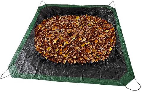 SUNLITAP Leaf Tarp 9x9 Ft, Lawn Garden Leaf Tarp with 4 Drawstrings, Reusable Waterproof Poly Tarp Yard Waste Bags, All Purpose Protective Cover for Bikes, Furniture Cover, Tent Footprint