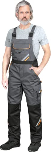 REIS PROMASTER PROX-B Arbeitshose für Herren | Sicherheitshose | Cargo | Arbeitshose | Workwear | mit Knieschützern | Stahl-Schwarz-Orange | Größe:58