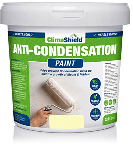 SmartSeal Anti-Condensation Paint - Premium Ceiling & Wall Paint. Reduce Condensation on Walls & Ceilings in Bathrooms, Kitchens & Bedrooms with our Moisture Resistant (Devon Cream, 2.5 Litre)