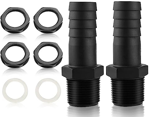 2 pezzi boccola per serbatoio, boccola per barile da pioggia da 1 pollice, connettore per barile da pioggia, boccola per tubo in pvc da 1 pollice, connettore per barile da pioggia