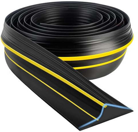 CUPCHID Burletes para puertas,6m/12mm Espesor Sello de umbral de puerta de garaje Tira de reemplazo fácil de cortar resistente a la intemperie,puede evitar que el agua, la lluvia