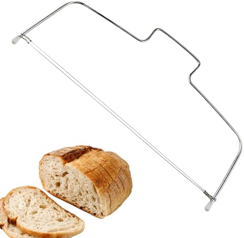 DSOPV Nivelador de pasteles, cortador de pasteles de doble línea, herramientas para hornear, auxiliar de estratificación, cortador de pan, cortador de tostadas, sierra de alimentos de acero inoxidable