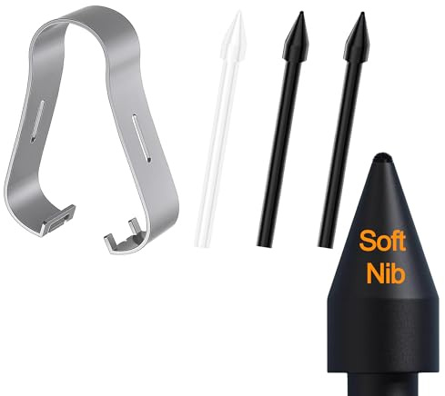 3 Stück Originale Felt Weich Spitzen für Samsung S Pen Galaxy Tab S9/S9 FE/S9+/S9 FE+/S9 Plus/S9 FE Plus/S9 Ultra/S10 Lite/S10 FE/S10 FE+ Plus/S10+ Plus/S10 Ultra/S6 Lite/S7 FE, Schwarz+Weiß
