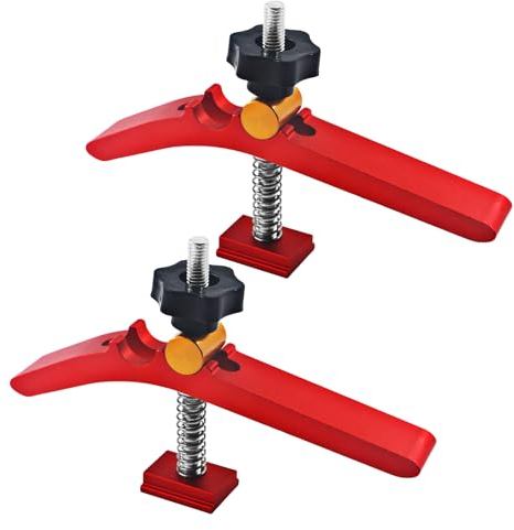 SUNOYA Rail à T Nut: 2 Pièces Alliage D'aluminium Robuste, Serre-Joints à Rainure en T et Positionnement, Pour le Travail du Bois et du Métal (Rouge)