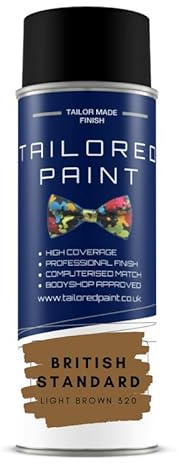 BRITISH STANDARD LIGHT BROWN 320 GLOSS Aerosol Spray Paint Wood Metal Upvc