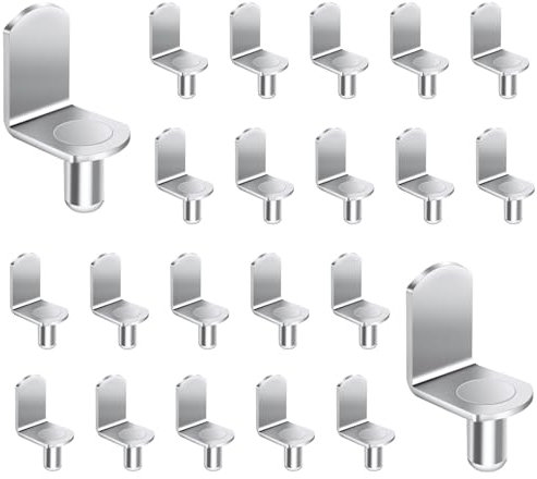 40 Piezas Clavijas de Soporte de Estante, 6mm Tacos de Soporte de Estantería en Forma de L, Soportes para Baldas de Armario, para Estanteria Alacenas Librerías Otros Muebles