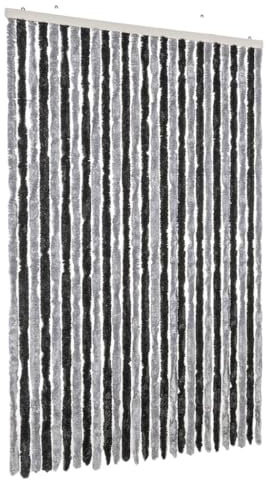 Homgoday Mosquitera para puerta, cortina protectora contra insectos, cortina para puerta, cortina de rayas, protección contra insectos, para puerta de balcón, salón, gris y negro, 118 x 220 cm