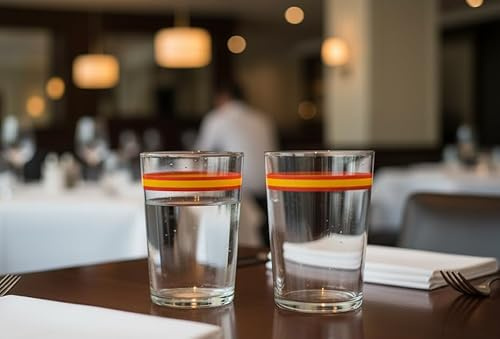 Vaso Vidrio 50cl Grabado con Bandera de España – Set de 6 Unidades – Grabado Duradero y Resistente – Vasos Aptos para Lavavajillas y Microondas