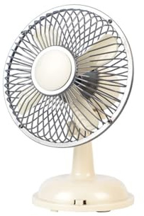 BIANCHERIAWEB Ventilador de mesa silencioso con batería recargable USB, modelo vintage, color crema