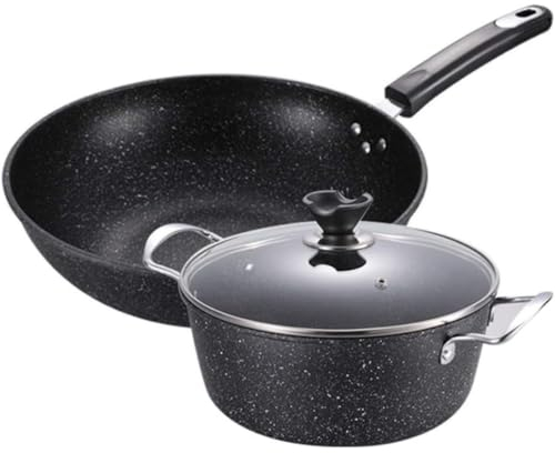 RUVOO Batteria di Pentole, Set di Pentole da 2 Pezzi Pentola per Zuppa da Cucina Addensata con Coperchio Pentola per Zuppa Forniture da Cucina Utensili Cucina Set Pentole