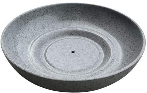 Kerazo Keramik Bonsaischale Ø60x18 cm Pflanzschale Elegance, frostfest, witterungsbeständig (grau-Granit)