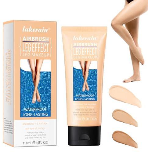 Waterproof Leg Makeup No Transfer - Body Concealer to Cover Veins, Scars, Tattoos - Full Coverage, Light, Easy Application (#1 Natural Color, 4 FL OZ)