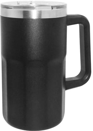 Oggi Insulated Beer Mug with Handle - Ideal Large Beer Stein, Insulated Beverage Glass, Beer Mugs, Beer Glasses, Mugs with Handles, Large Stein, Oktoberfest Mug - 27oz / 0.8lt