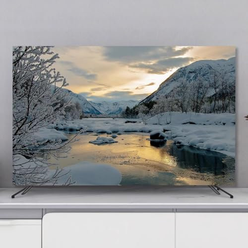 JANEMUA TV Computer Screen Cover, Dust-Proof Protector Cloth, For Wall Mount/Curved/Desktop Monitor/Desktop TV-5||80inch
