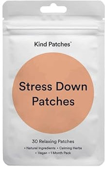 Kind Patches | Stress Down Patches | Stress & Anxiety Support | Botanical Plant-Based Formula with Calming Herbs, Green Tea, Vitamin B Complex & Ashwagandha | 30 Vegan Patches