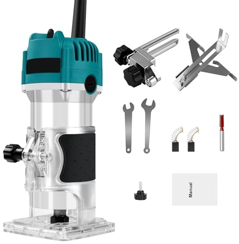 Outil de routeur, fraiseuse à bois compacte 110 V 800 W pour menuiserie, tondeuse électrique portative 30 000 R/min, bord compact laminé pour rainurer, découper, sculpter