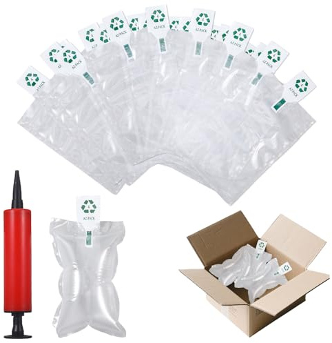 100 Stück Verpackungschips Luftpolsterkissen Luftkissen Verpackungsmaterial Füllmaterial Geschenk Luftpolsterfolie Rolle(10X15cm) mit Manueller Pumpe, Verpackungsmaterial Luftpolster