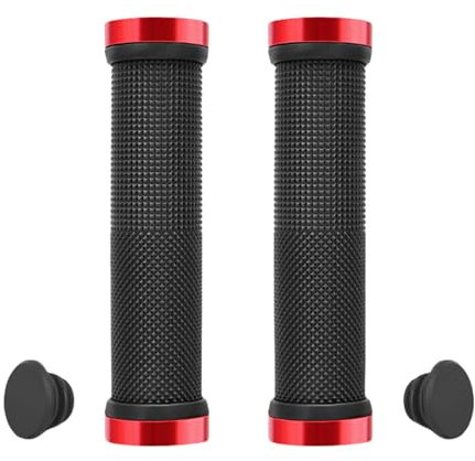 Fahrradgriffe Lenkergriffe Fahrrad Griffe mit Aluminium Lock rutschfeste Gummi Fahrradlenker Griffe für 22mm Lenker Fahrrad Rennrad MTB Mountainbike BMX Trekkingrad Roller, Universal Handgriffe