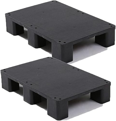 LwsCUiH Kunststoffpaletten, Lagerplattformen for Kapazitätslager, Industrie, Wohnungstransport, Verpackung, Möbelverpackung Paletten(Black-2pcs,80x60x12cm)