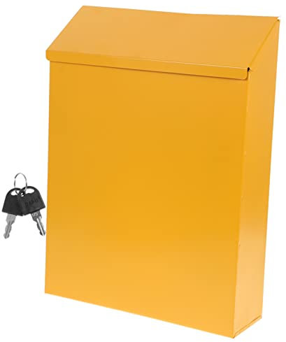 Boîte aux Lettres Murale en Fer Jaune, Simple, pour Lettres et Courrier