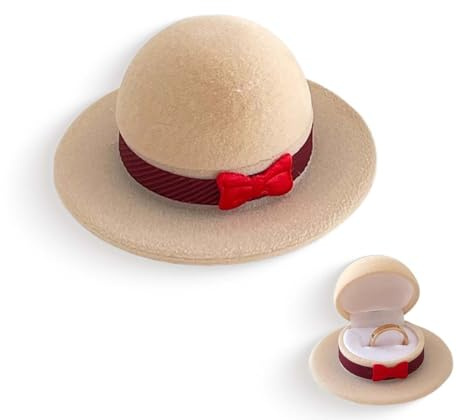 KEWUF 1 Pcs Para boda, terciopelo, caja de regalo para anillos, collares, pendientes, anillo de compromiso, caja de regalo - Sombrero de copa