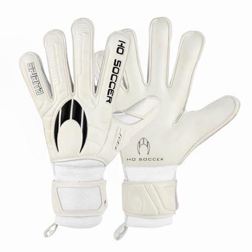 HO Soccer SPIRITO White Protek Flat Guantes de Portero, Unisex Adulto, Blanco